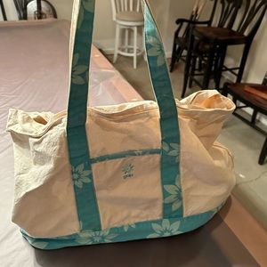 Gap large beach bag with shoulder straps turquoise
